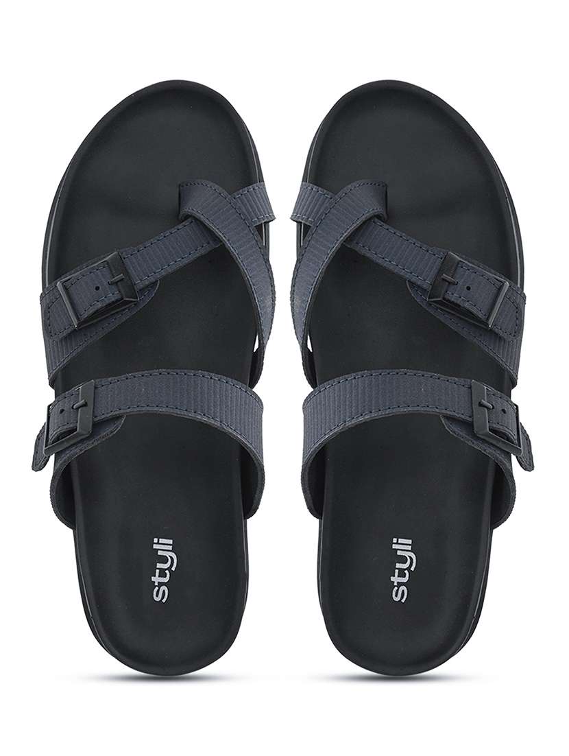 men navy blue solis lip on strap sandal - 22174762 -  Standard Image - 3