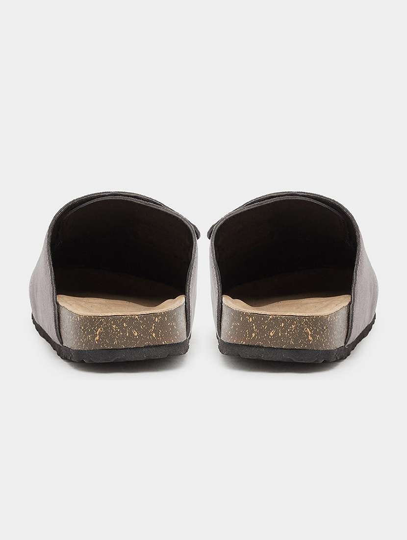 men grey solid slip on mule - 22174765 -  Standard Image - 3