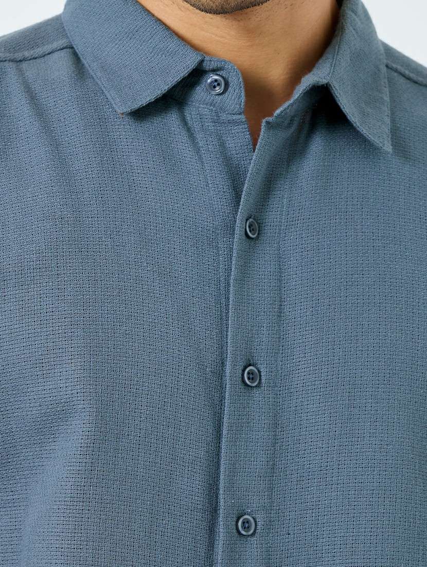 men solid collared long sleeve shirt - 22174797 -  Standard Image - 3