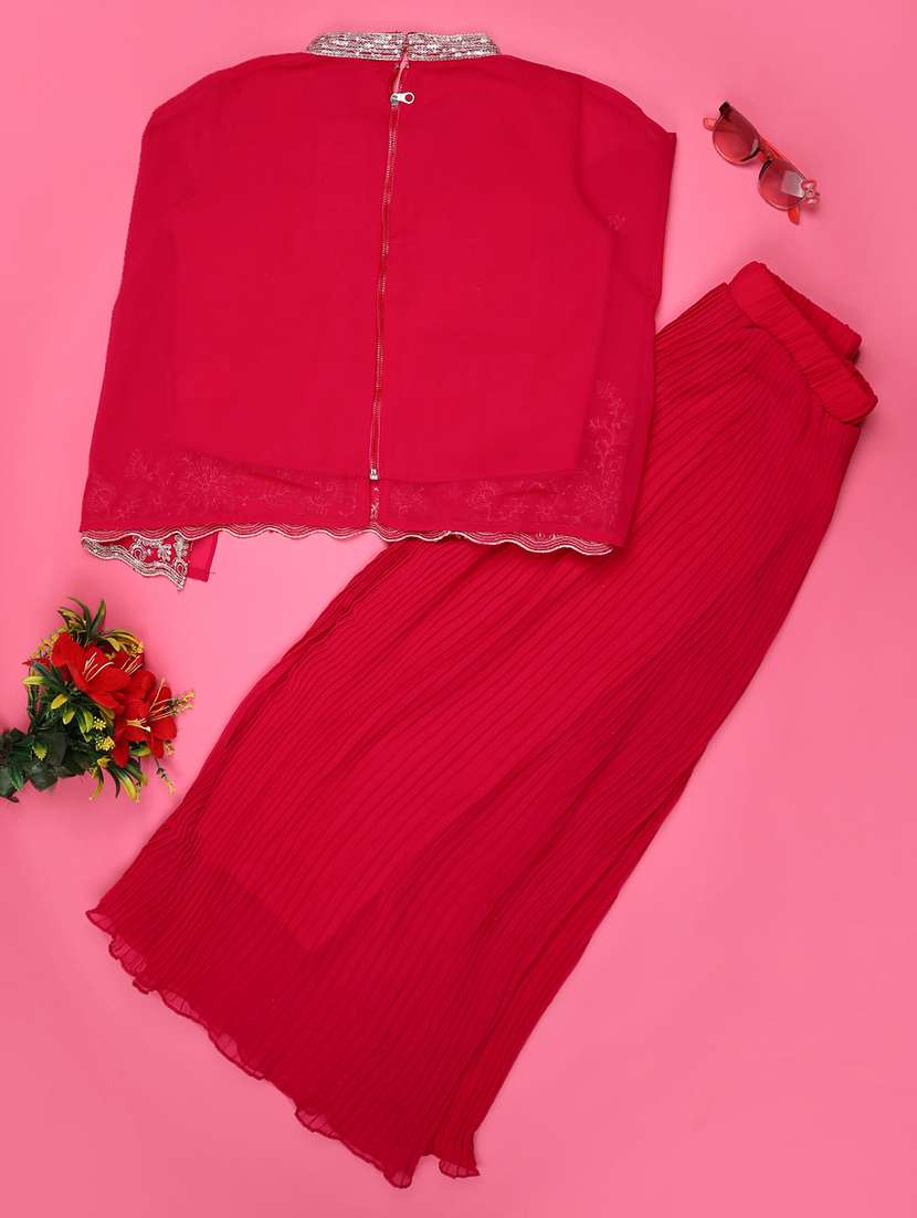 pink cotton full length sets coords set - 22174798 -  Standard Image - 3