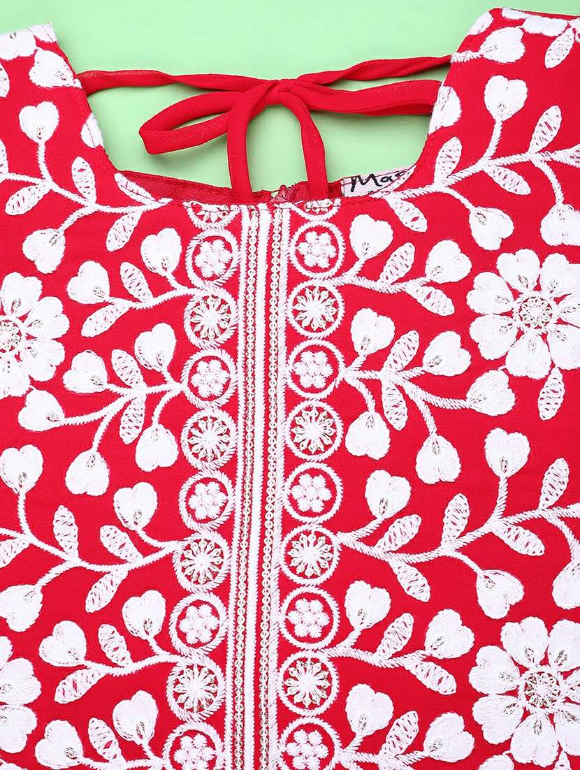 girls solid with work sleeveless co-ord set - 22174801 -  Standard Image - 3