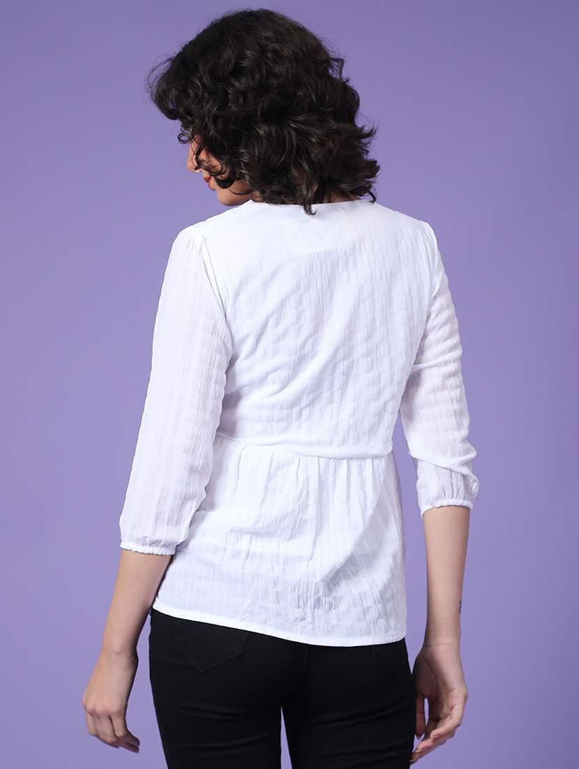 women white poly cotton regular top - 22174843 -  Standard Image - 3