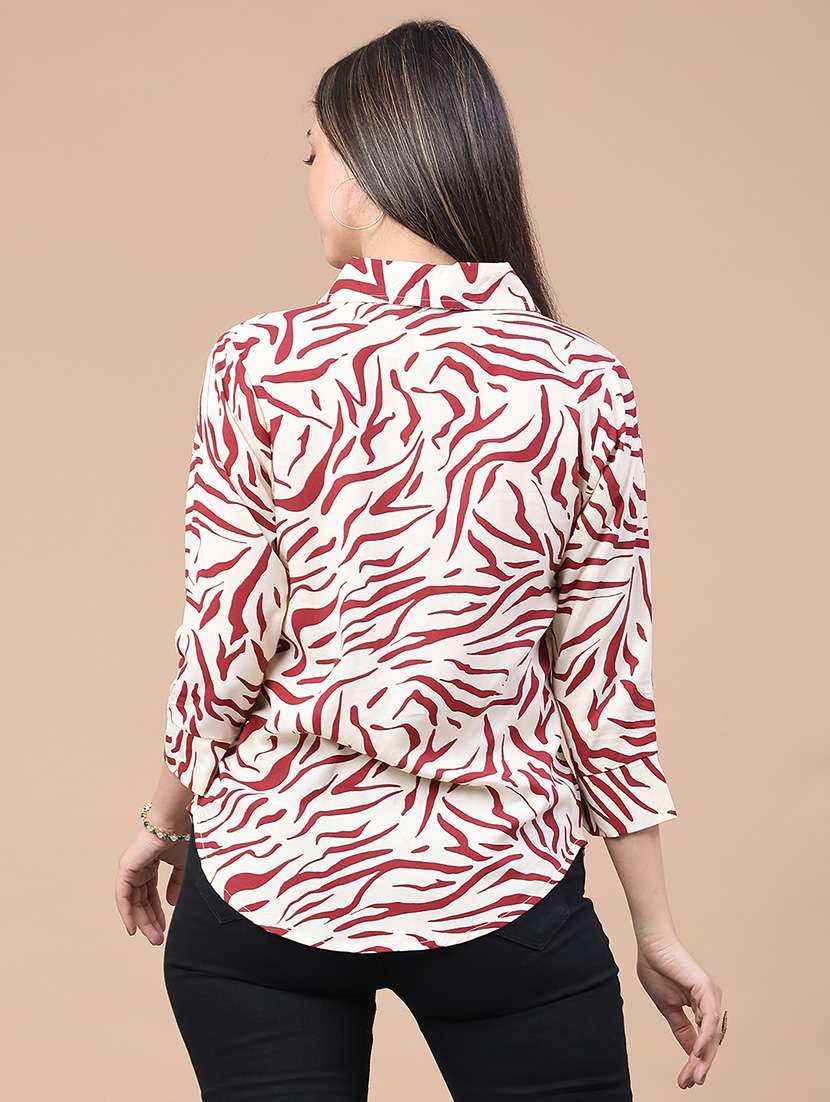 women printed collared regular fit shirt - 22174901 -  Standard Image - 3