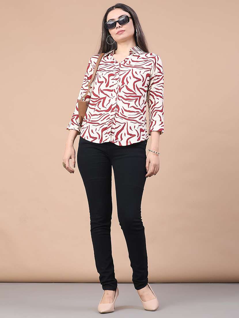 women printed collared regular fit shirt - 22174901 -  Standard Image - 5