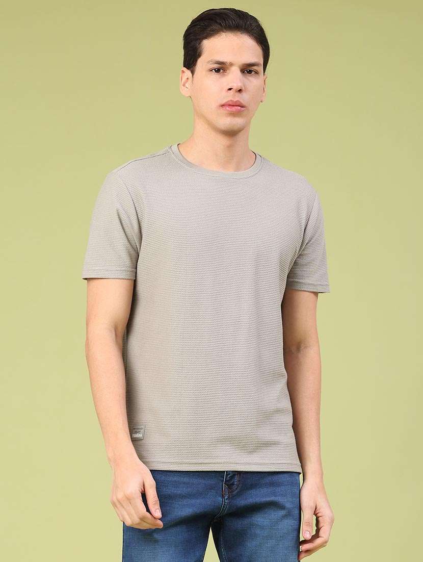 men self design short sleeve regular fit t-shirt