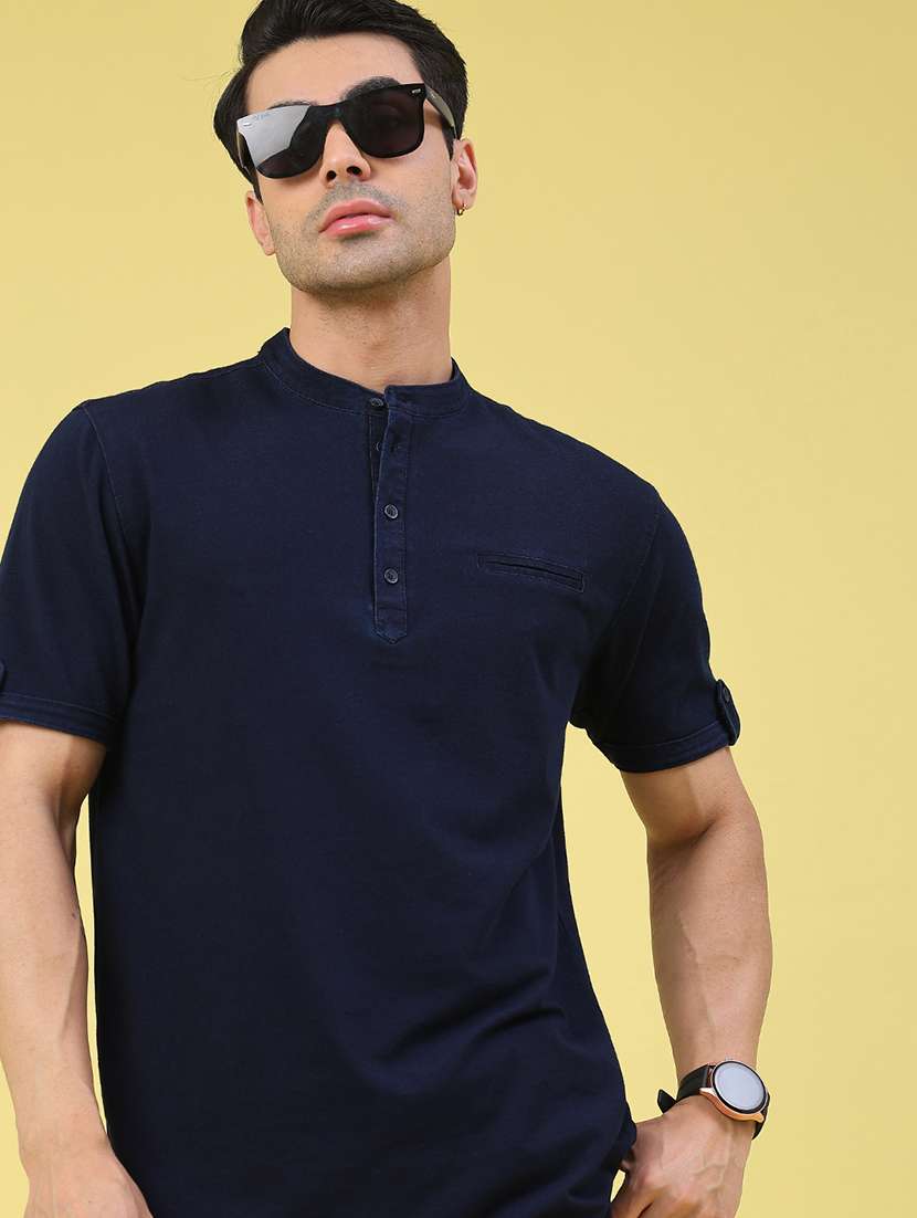 men solid short sleeve regular fit t-shirt