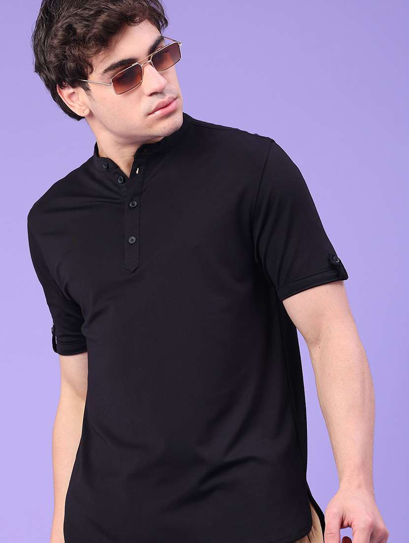 men solid short sleeve regular fit t-shirt