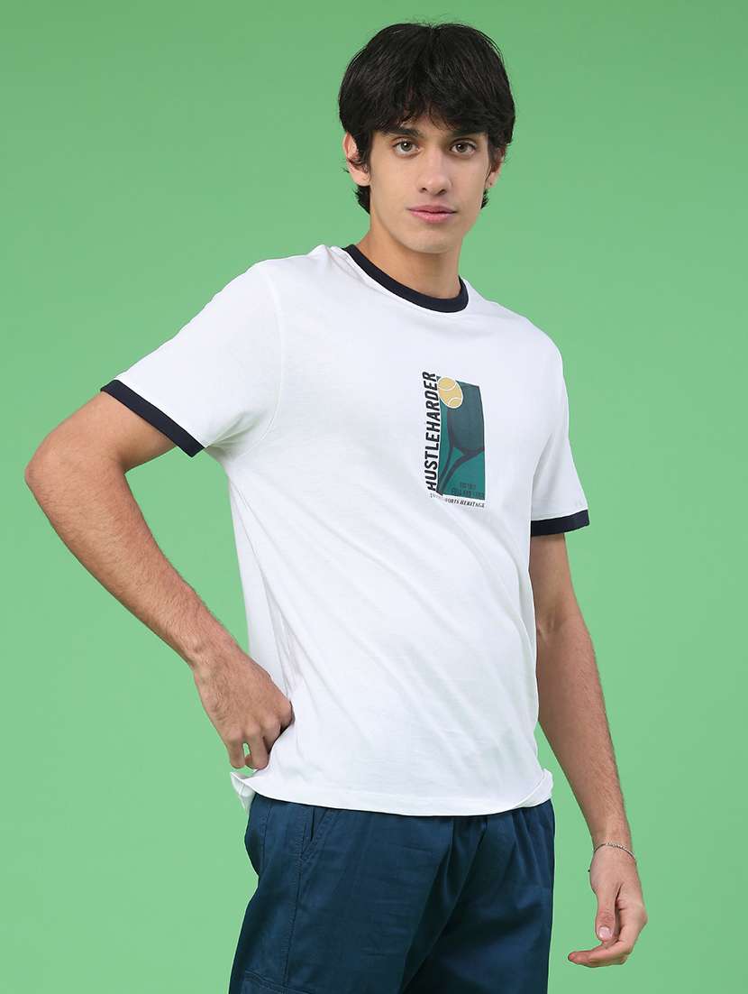 Men Printed Short Sleeve Regular Fit T-shirt - 22175040 -  Standard Image - 3