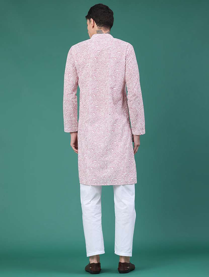 men printed long sleeve kurta set - 22175055 -  Standard Image - 3