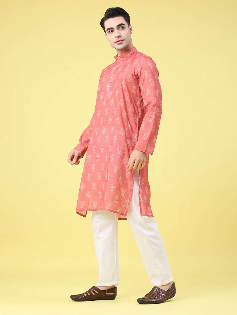 men printed long sleeve kurta set - 22175056 -  Standard Image - 3