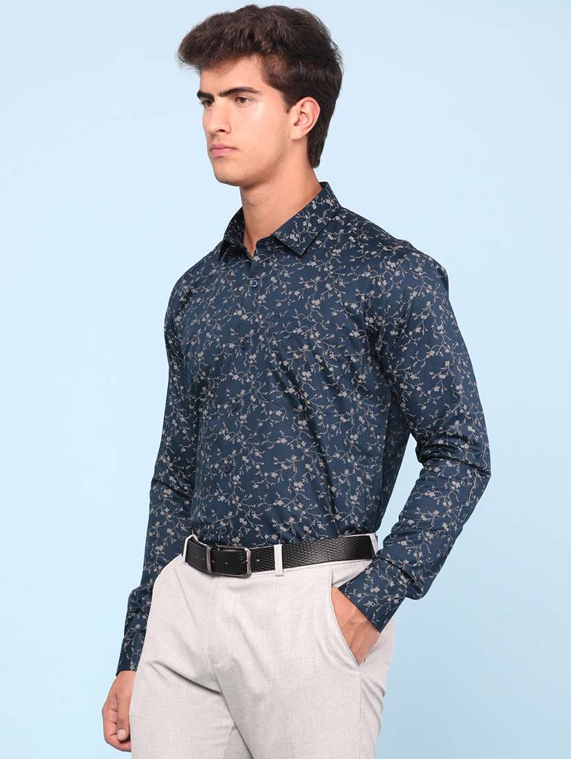 men teal cotton casual shirt - 22175067 -  Standard Image - 3