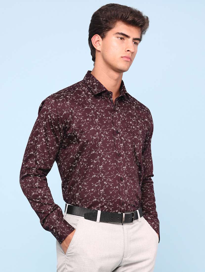 men maroon cotton casual shirt - 22175068 -  Standard Image - 3