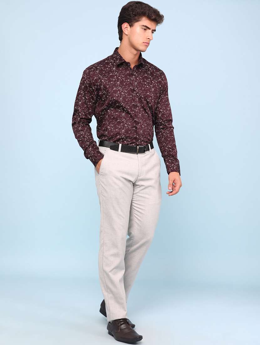 men maroon cotton casual shirt - 22175068 -  Standard Image - 5