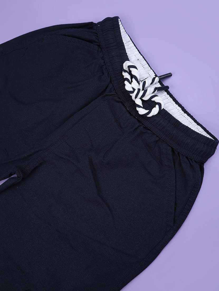 kids navy blue cotton shorts shorts and three-fourth - 22175086 -  Standard Image - 3