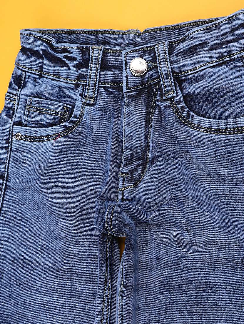 Girls Solid Md Rise Straight Jeans - 22175090 -  Standard Image - 3
