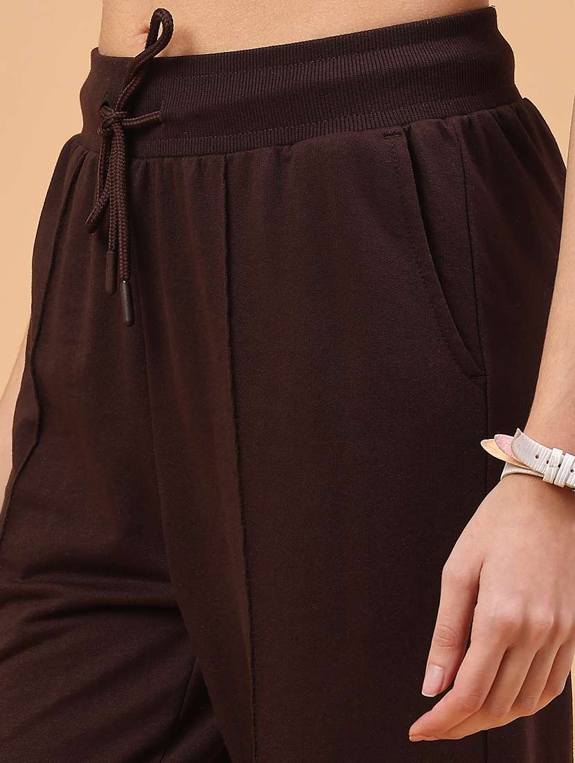 women solid mid rise track pant - 22175108 -  Standard Image - 5