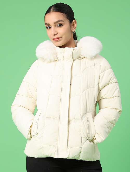women solid long sleeve puffer jacket - 22175235 -  Standard Image - 0