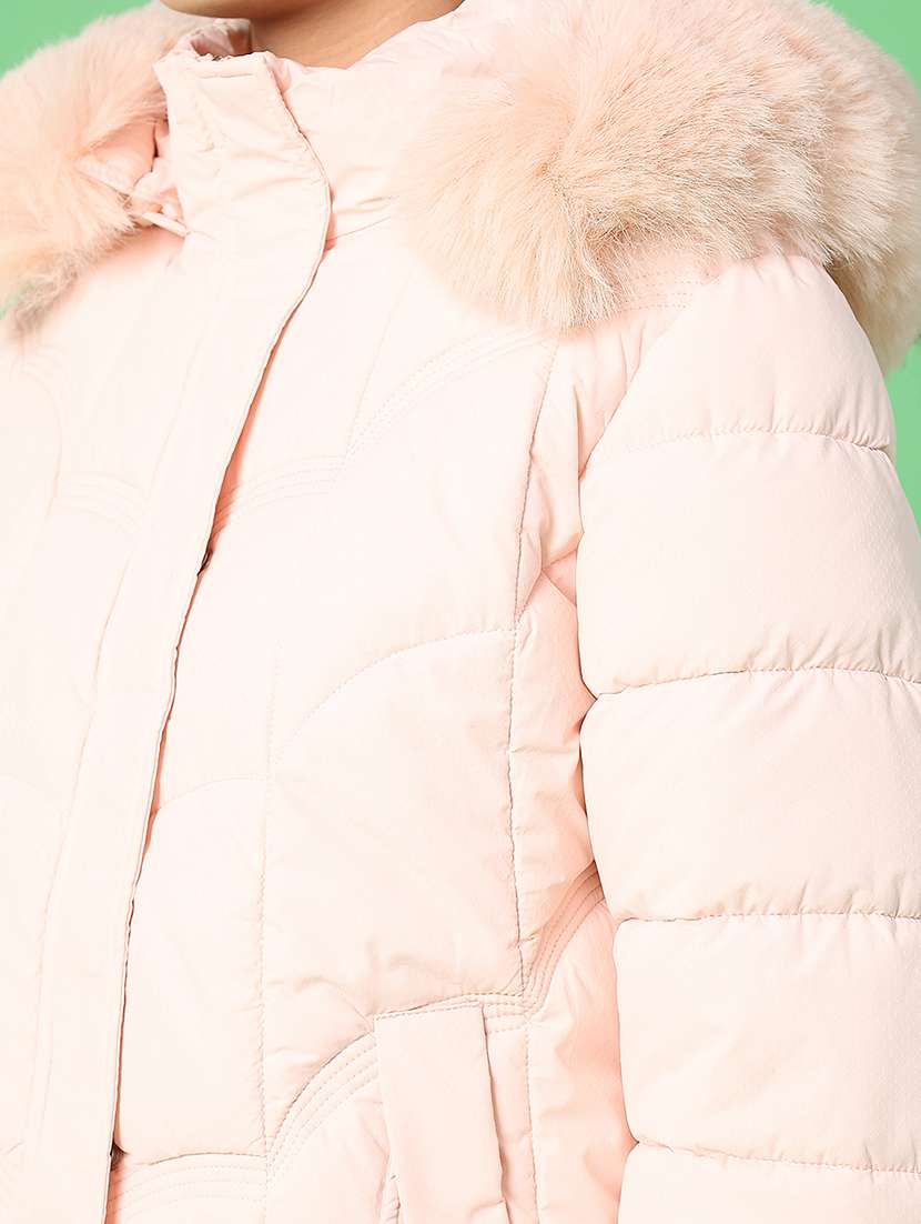 women solid long sleeve puffer jacket - 22175236 -  Standard Image - 5