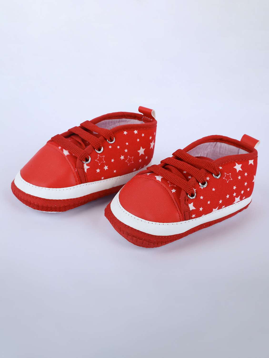 kids printed lace-up baby booties