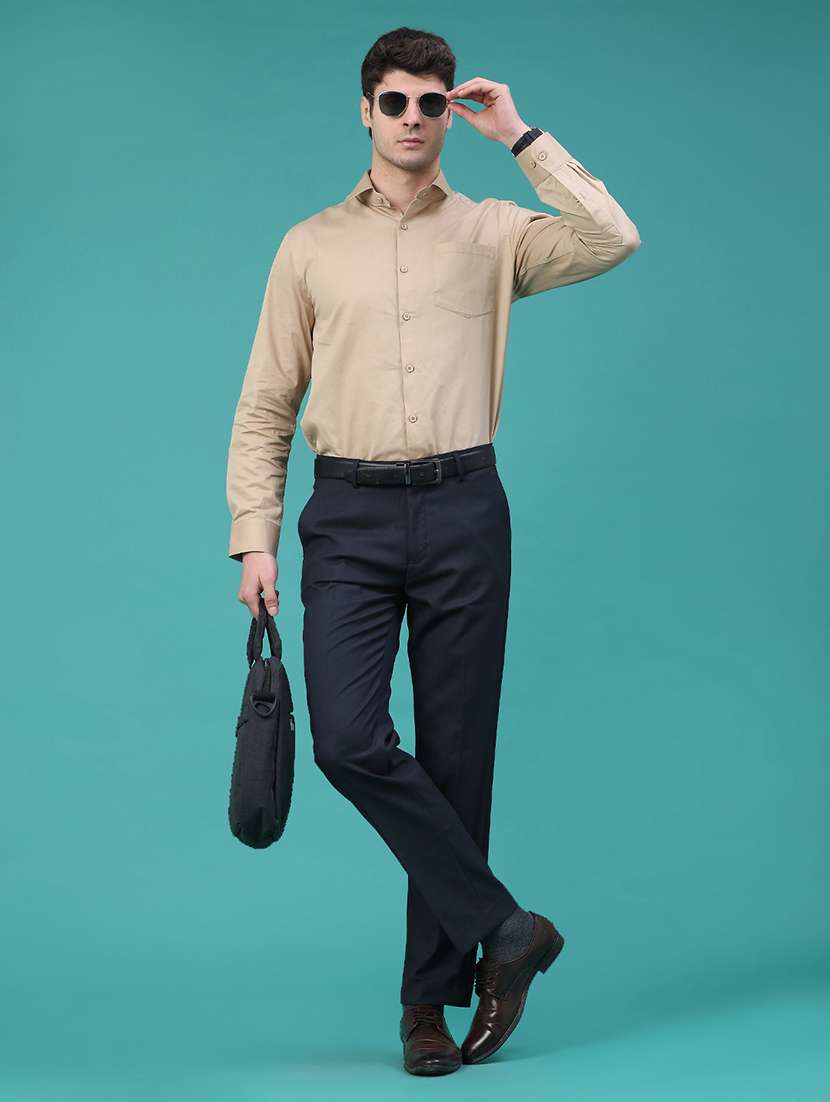 men solid long sleeve slim fit formal shirt - 22175291 -  Standard Image - 5