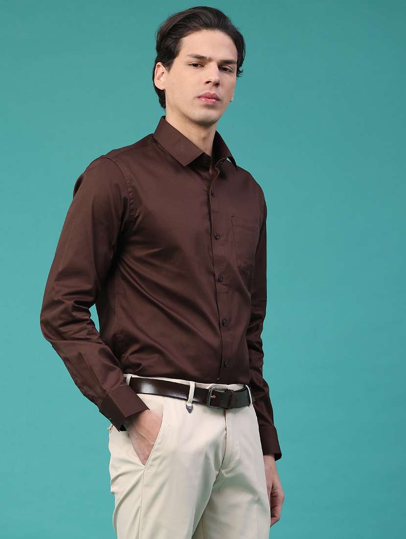 men solid long sleeve slim fit formal shirt - 22175292 -  Standard Image - 3