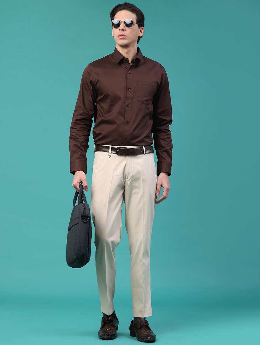 men solid long sleeve slim fit formal shirt - 22175292 -  Standard Image - 5