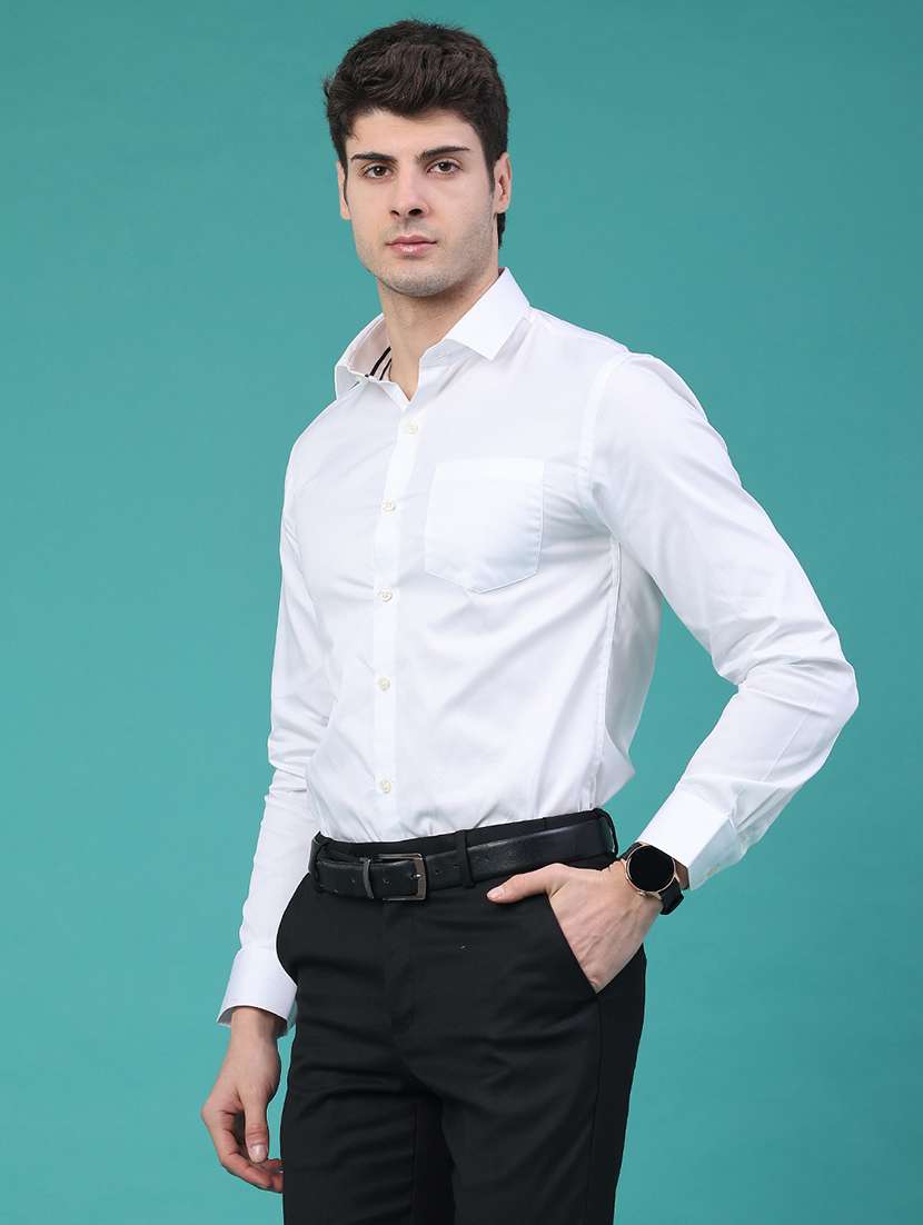 men solid long sleeve slim fit formal shirt - 22175293 -  Standard Image - 3