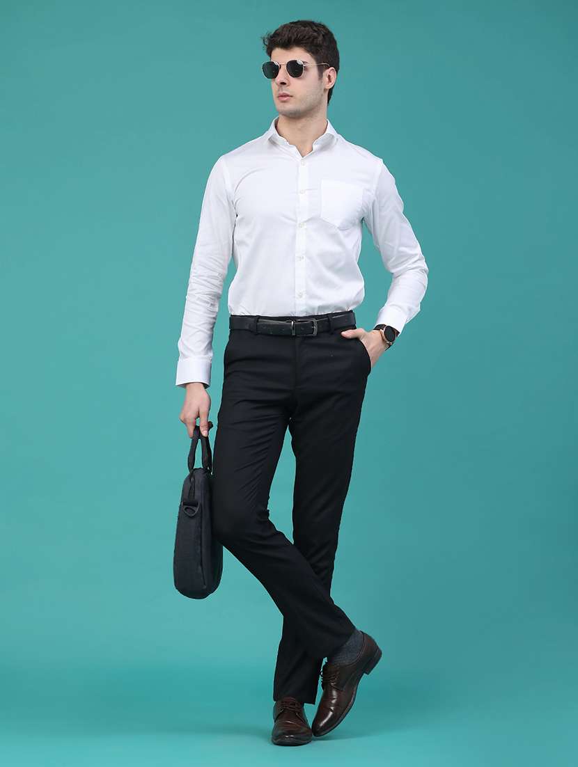 men solid long sleeve slim fit formal shirt - 22175293 -  Standard Image - 5