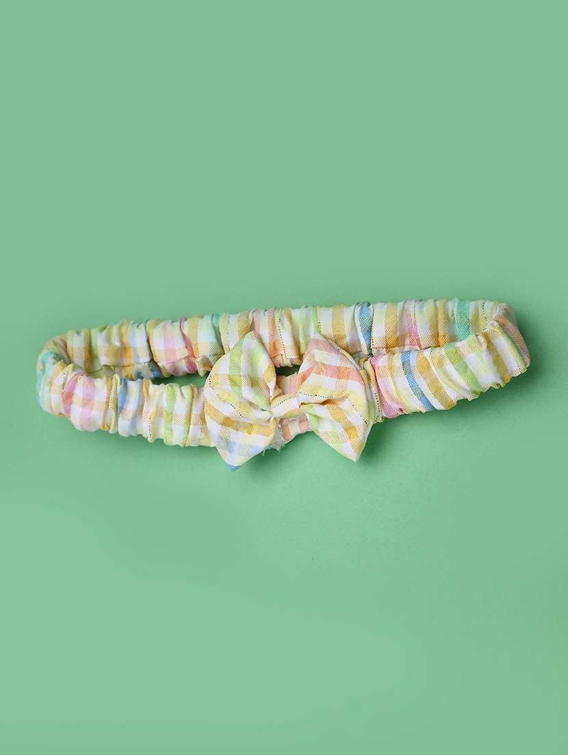 girls checkered sleeveless frock with hairband - 22175302 -  Standard Image - 3