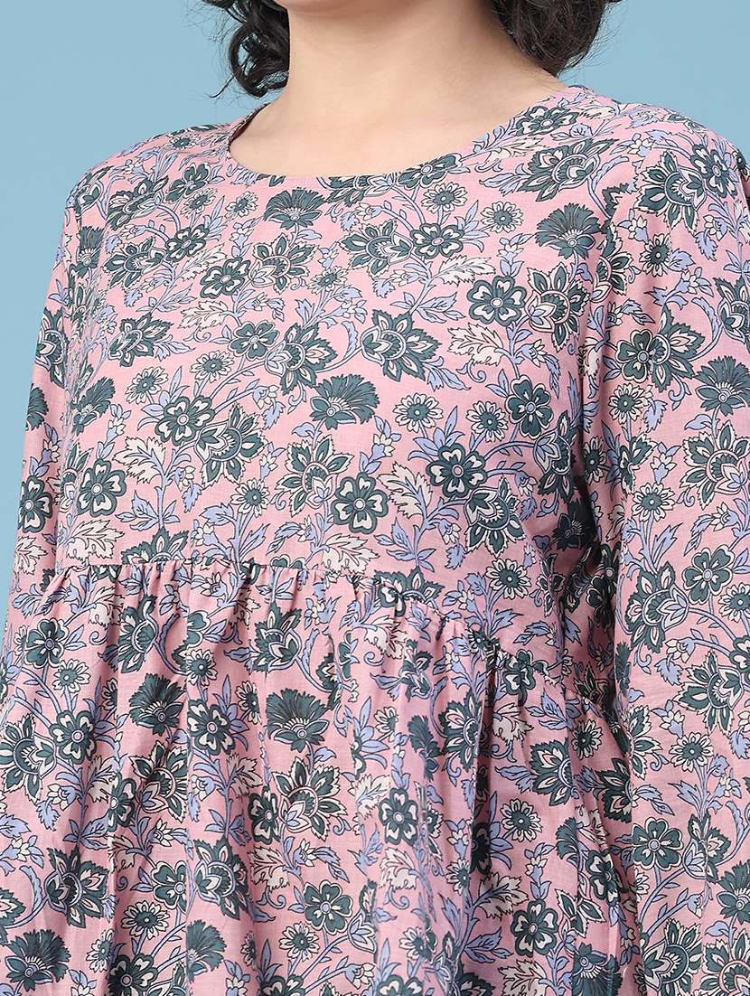 women floral printed long sleeve ethnic top - 22175321 -  Standard Image - 5