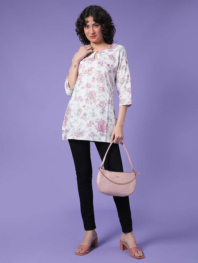 off white rayon straight kurti - 22175327 -  Standard Image - 5