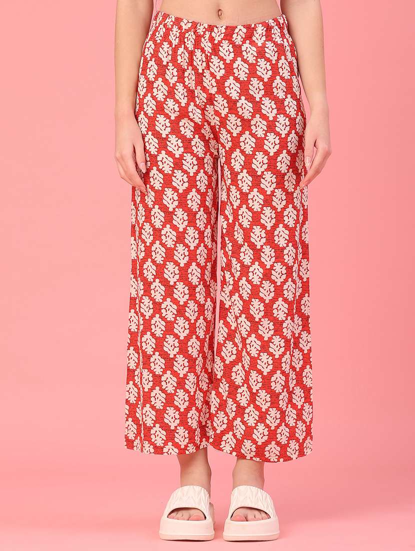 women printed mid rise palazzo