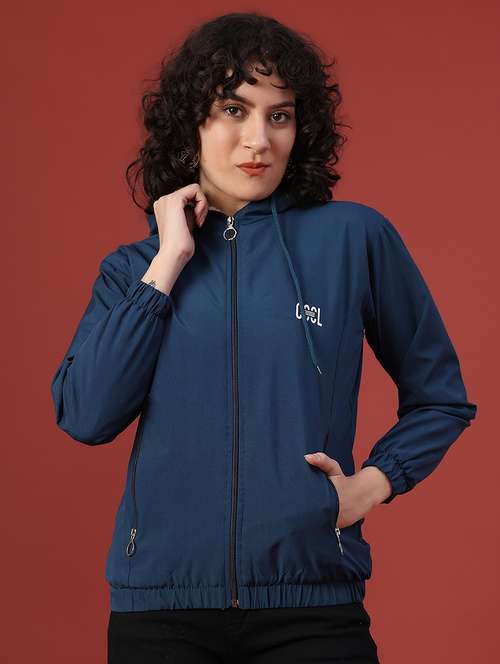 women solid long sleeve hooded sweatshirt - 22175336 -  Standard Image - 0