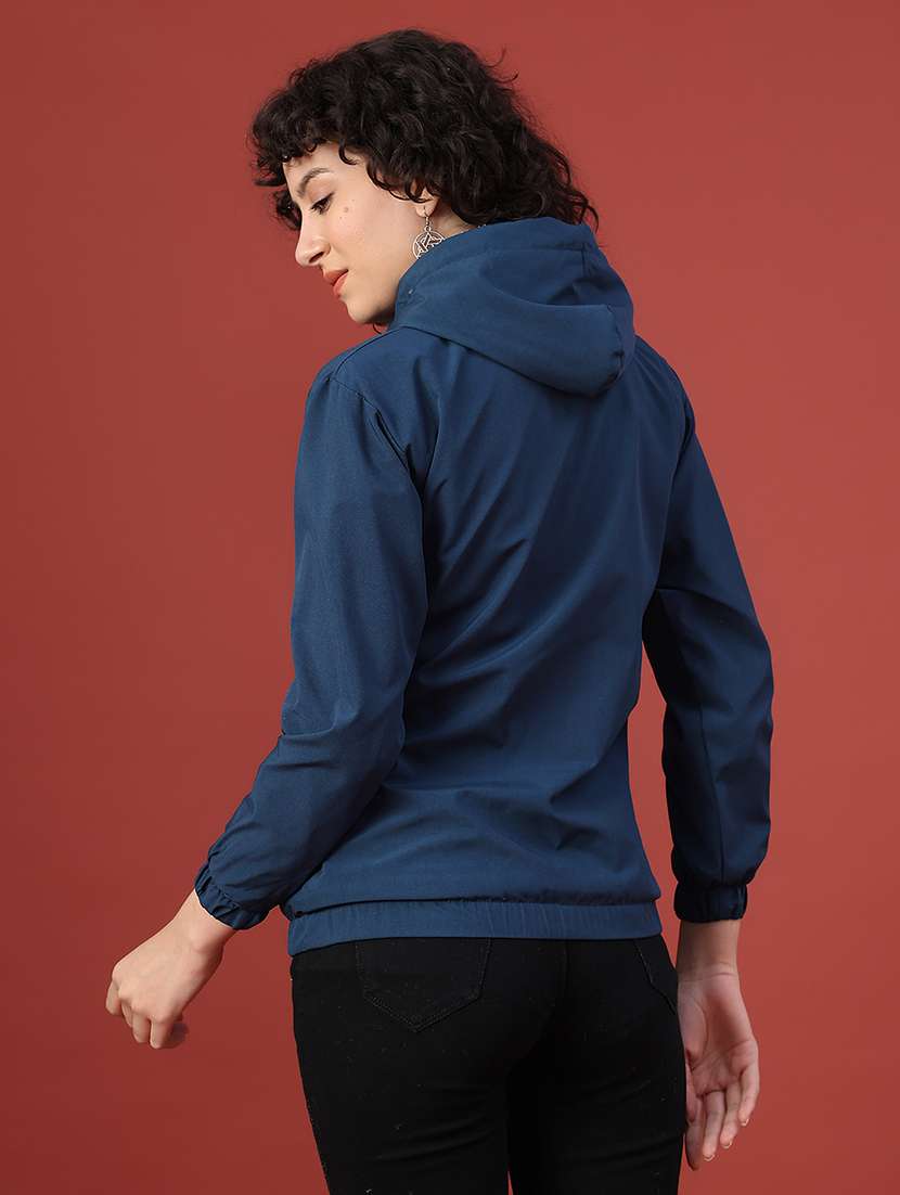 women solid long sleeve hooded sweatshirt - 22175336 -  Standard Image - 3