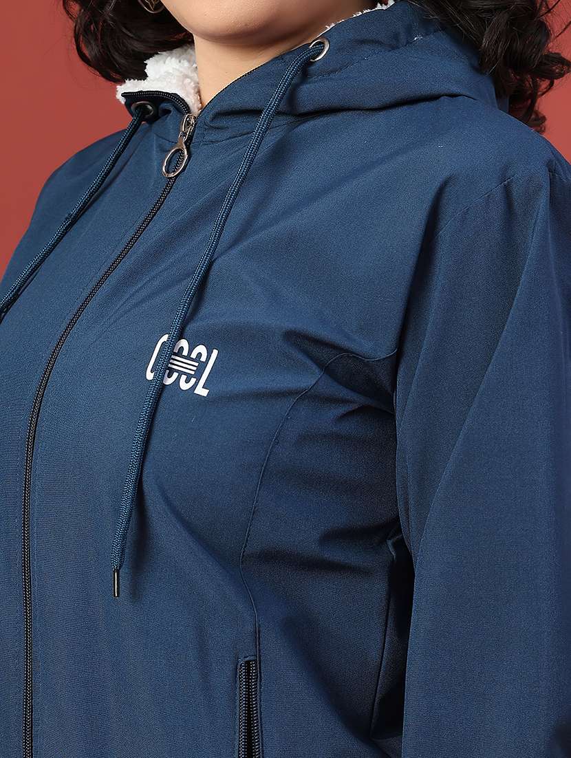 women solid long sleeve hooded sweatshirt - 22175336 -  Standard Image - 5