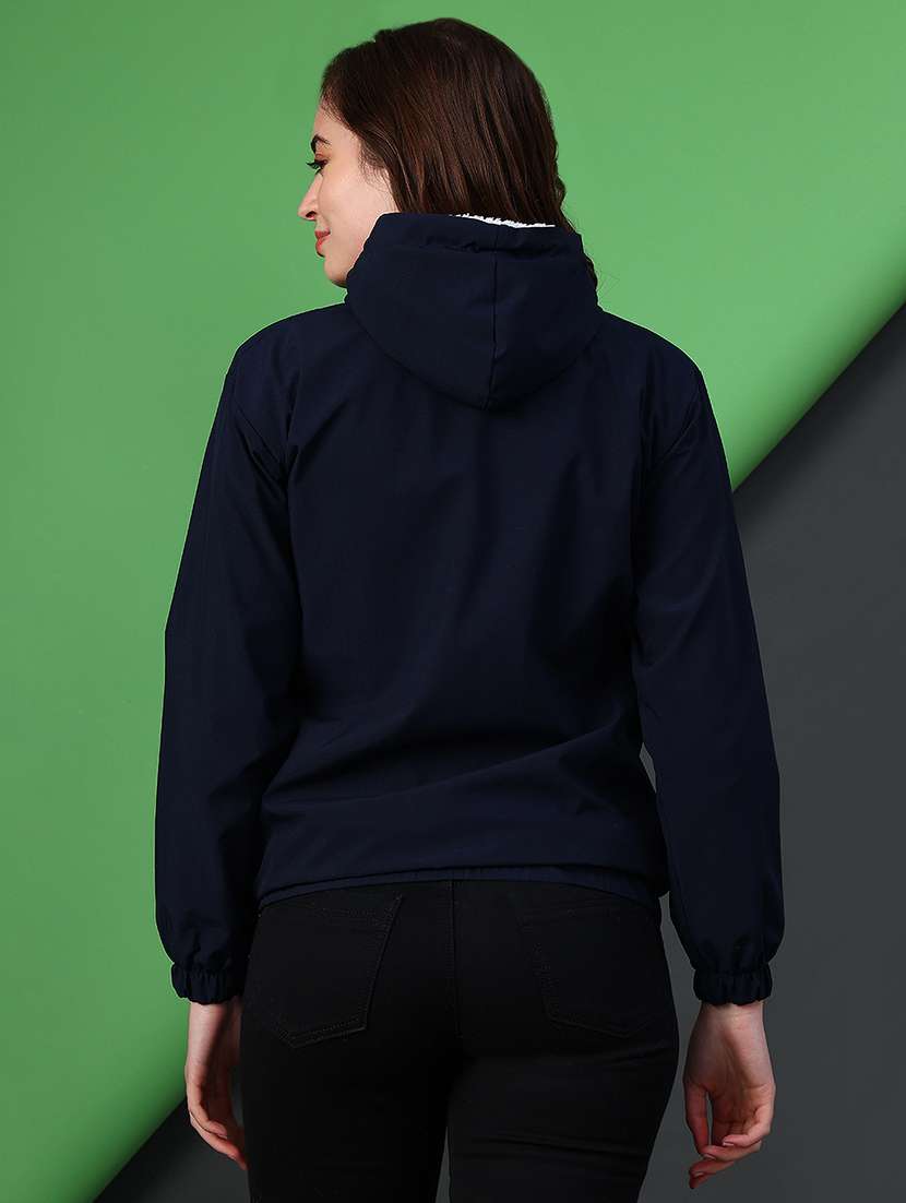 women solid long sleeve hooded quilted jacket - 22175339 -  Standard Image - 3