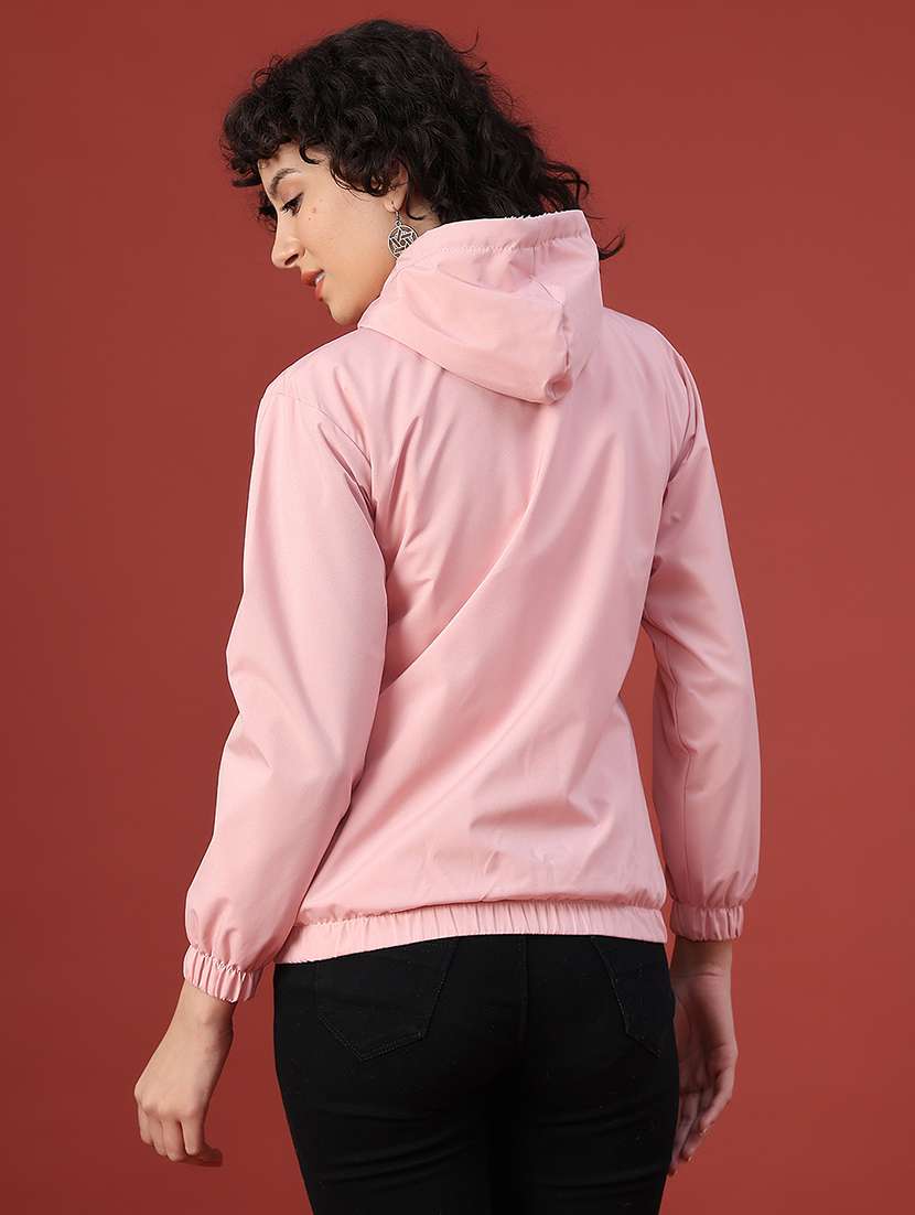 women solid long sleeve hooded sweatshirt - 22175340 -  Standard Image - 3