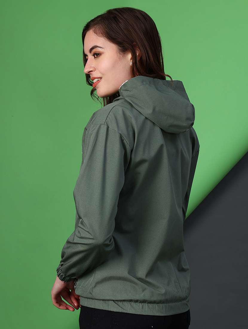 women solid long sleeve hooded quilted jacket - 22175341 -  Standard Image - 3