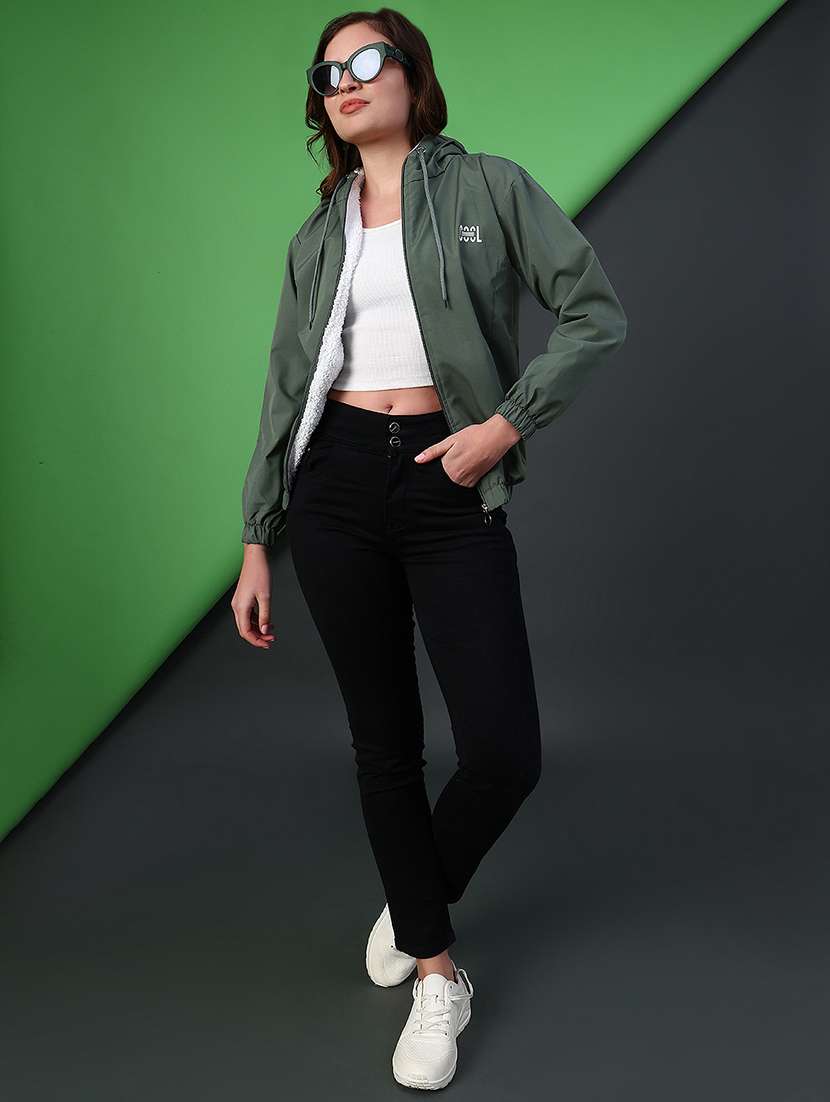 women solid long sleeve hooded quilted jacket - 22175341 -  Standard Image - 5