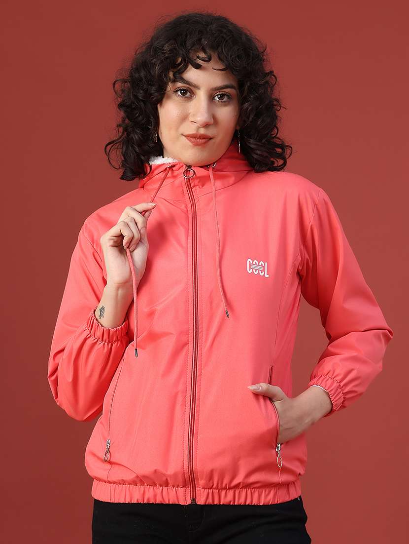 women solid long sleeve hooded sweatshirt