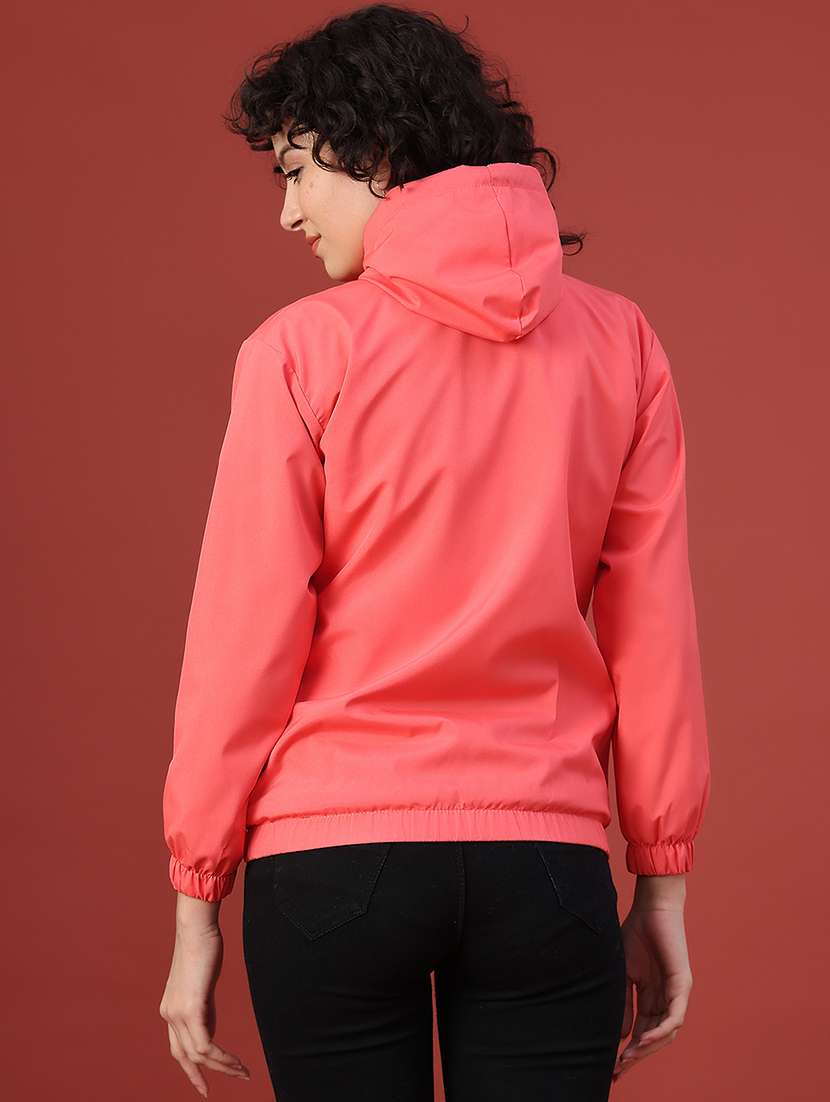 women solid long sleeve hooded sweatshirt - 22175342 -  Standard Image - 3