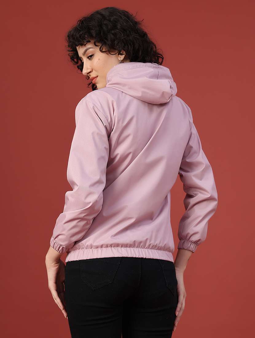 women solid long sleeve hooded sweatshirt - 22175344 -  Standard Image - 3