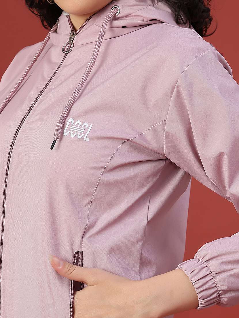 women solid long sleeve hooded sweatshirt - 22175344 -  Standard Image - 5