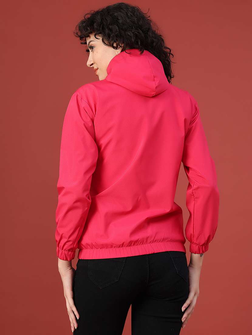 women solid long sleeve hooded sweatshirt - 22175345 -  Standard Image - 3