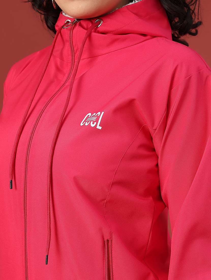 women solid long sleeve hooded sweatshirt - 22175345 -  Standard Image - 5