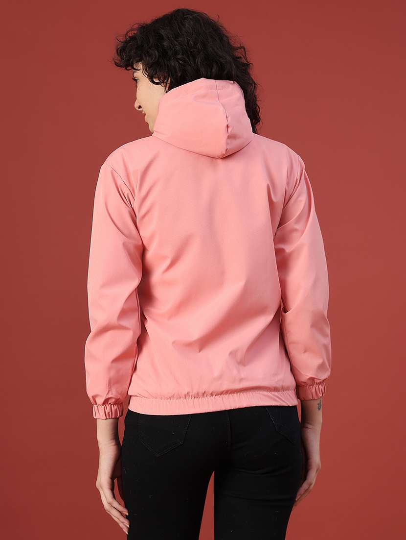 women solid long sleeve hooded sweatshirt - 22175347 -  Standard Image - 3