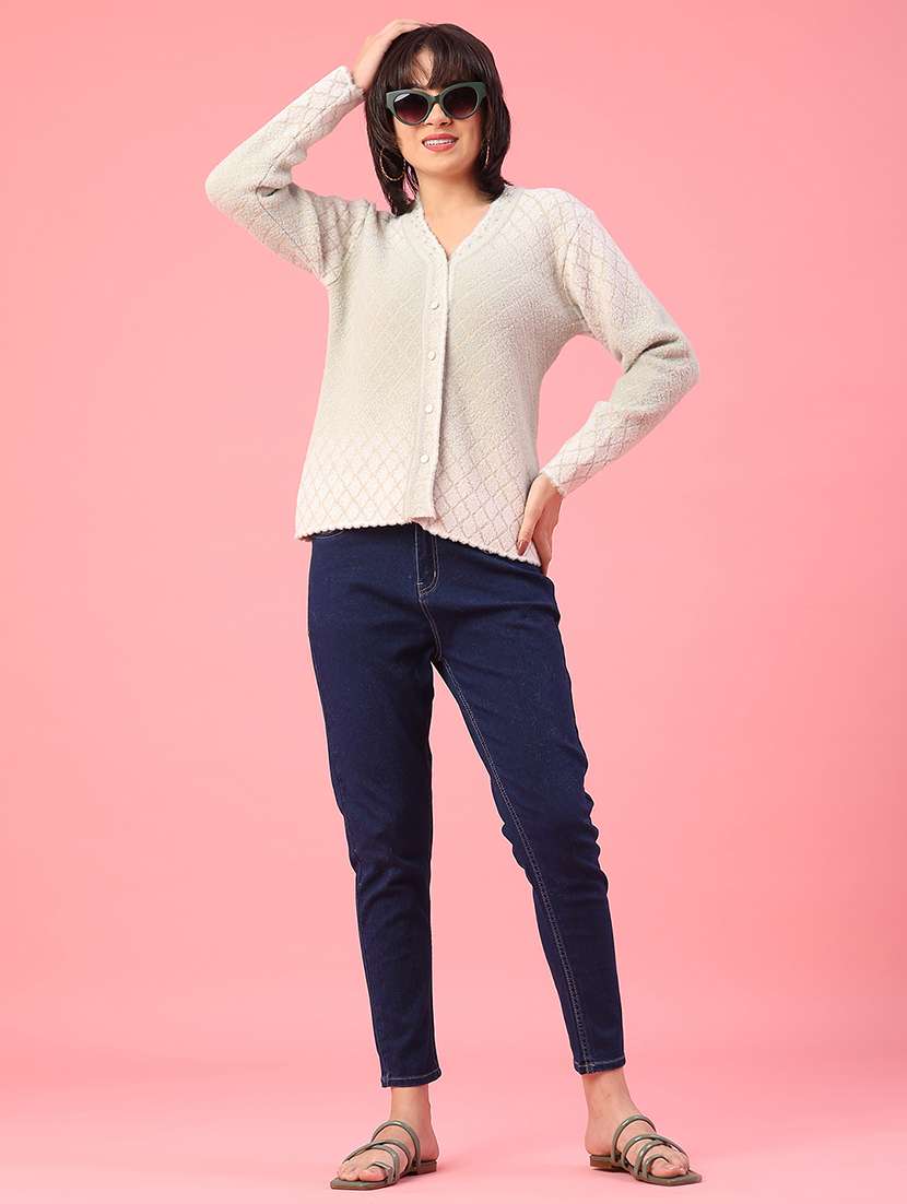 women self design long sleeve cardigan - 22175362 -  Standard Image - 5