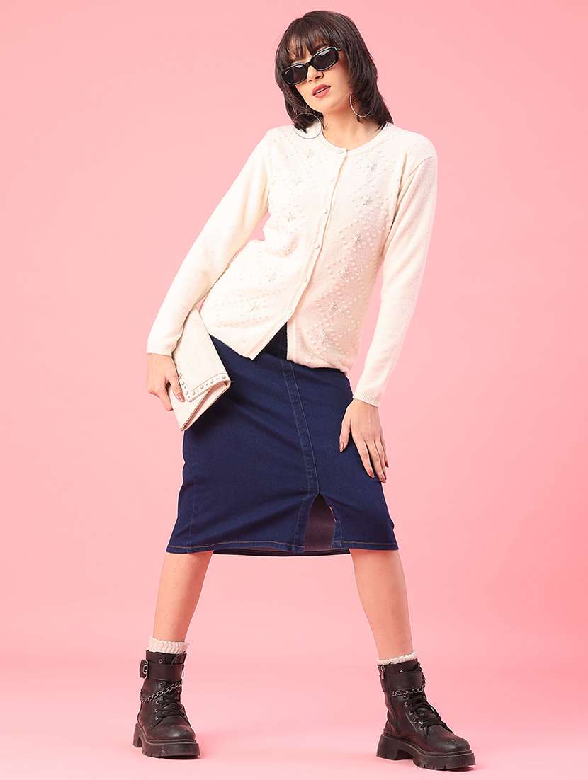 women self design long sleeve cardigan - 22175364 -  Standard Image - 5