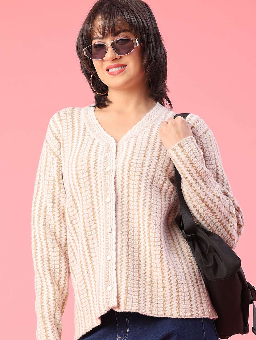 women self design long sleeve cardigan