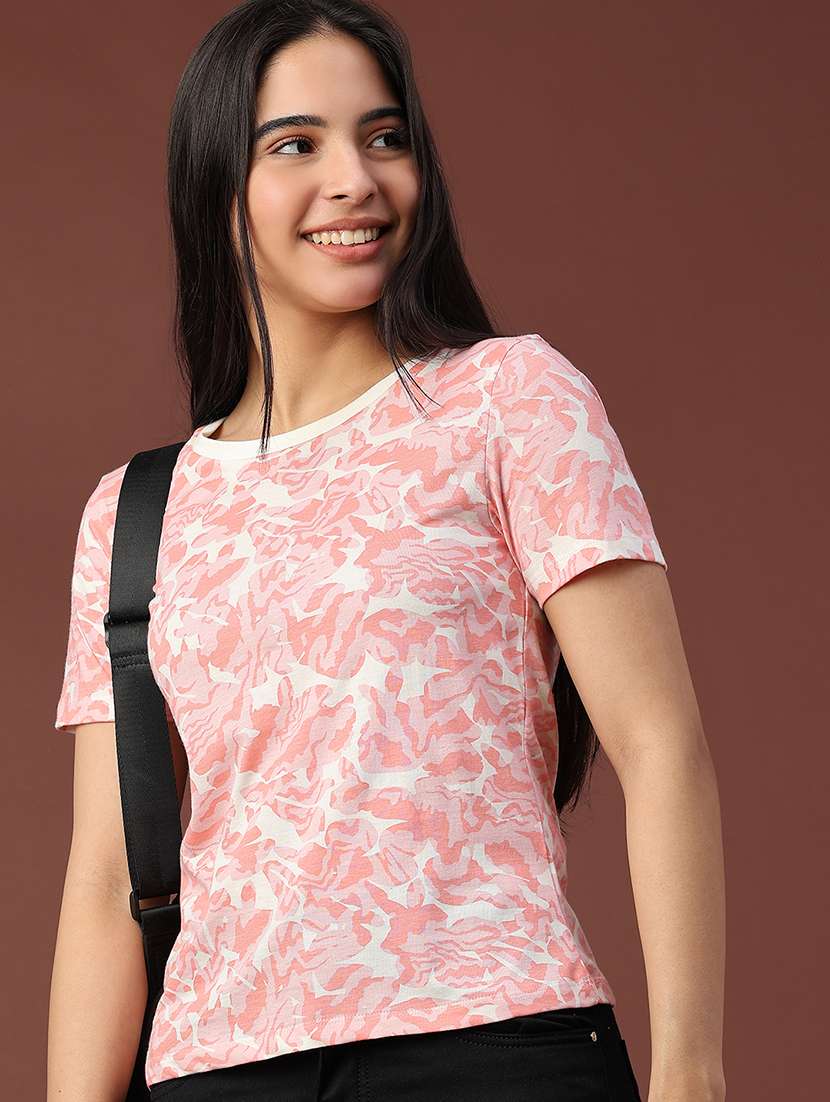 peach cotton regular tshirt